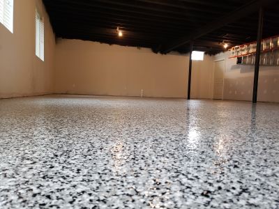 Speckled Garage Floor Painting in Loudoun County, VA