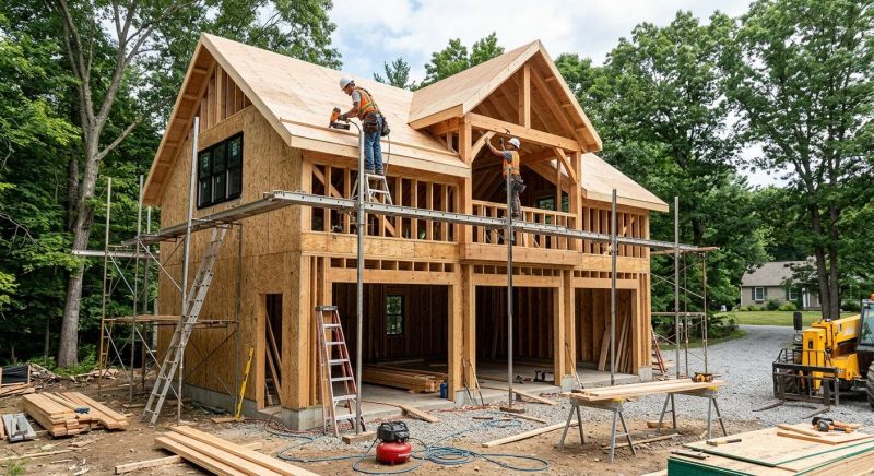 Two Story Garage Construction in Katy, TX